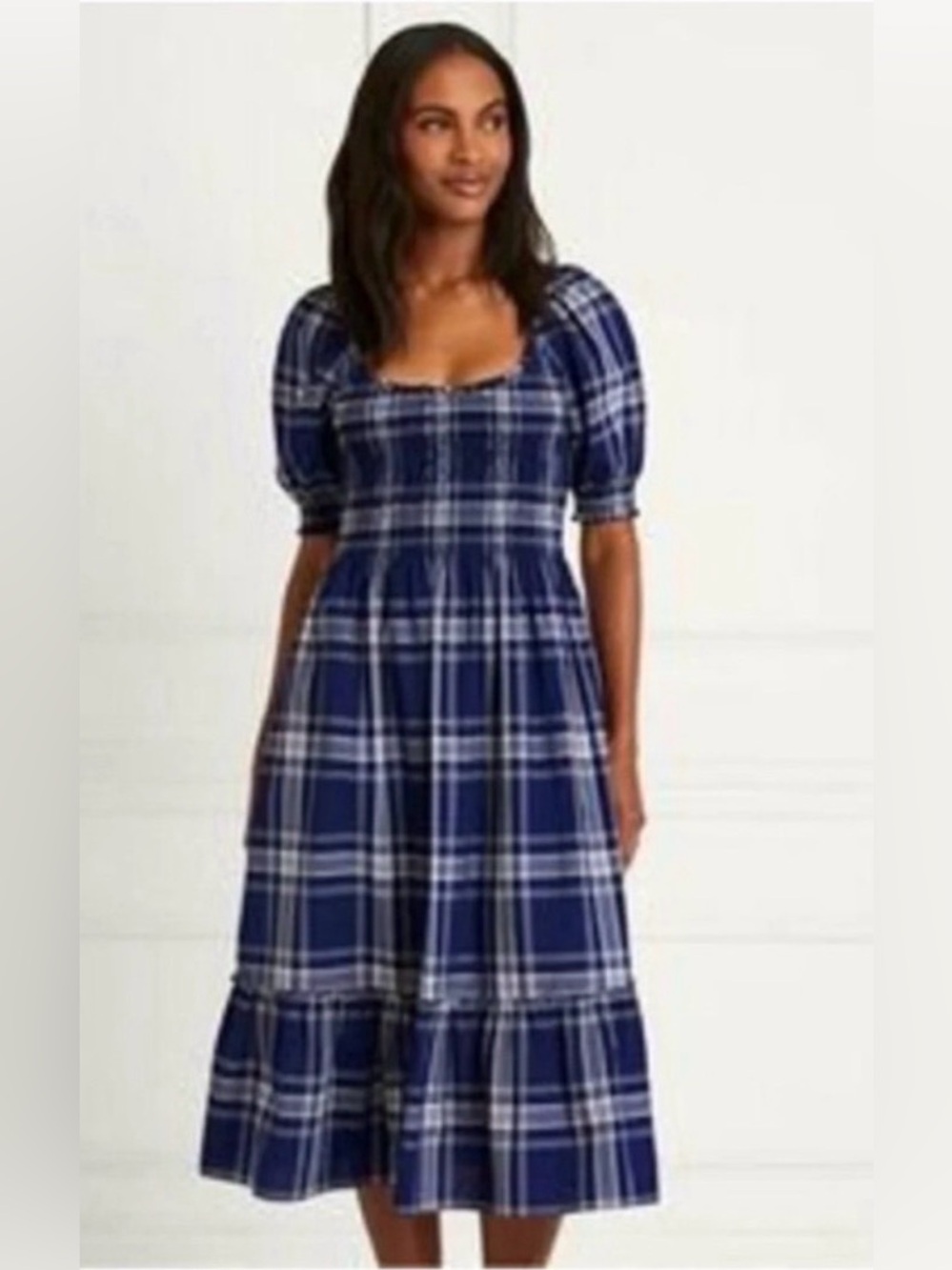 Hill House Home Louisa Nap Dress Blue White Gingham Check - Size M - Picture 10 of 11